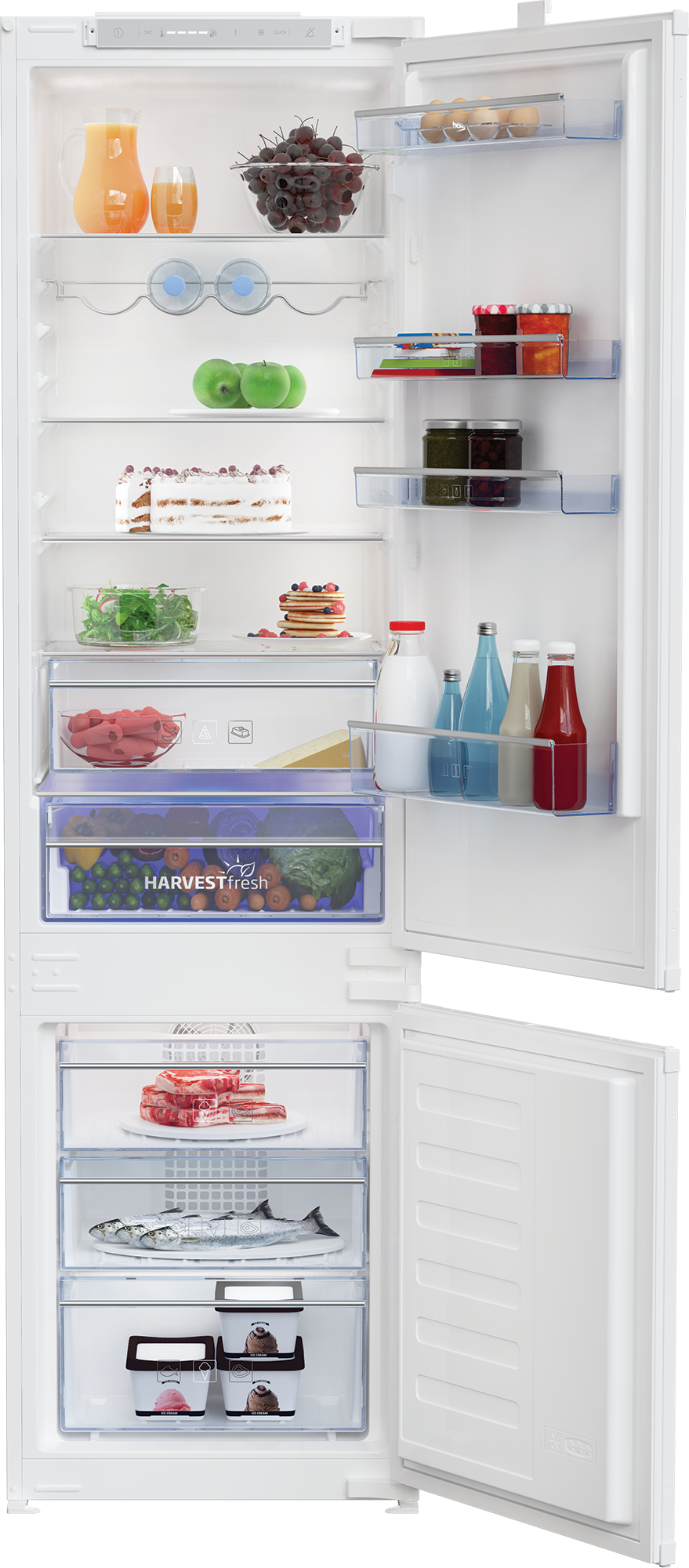 Integrated Frost Free Fridge Freezer with HarvestFresh™ BCFDV3973 Beko UK